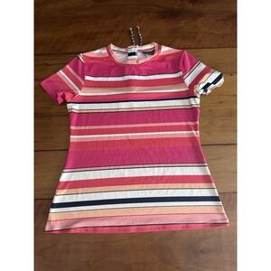 Tommy Bahama Striped Rash‎ Guard Women's Small Pink SPF 50 Sun Protection